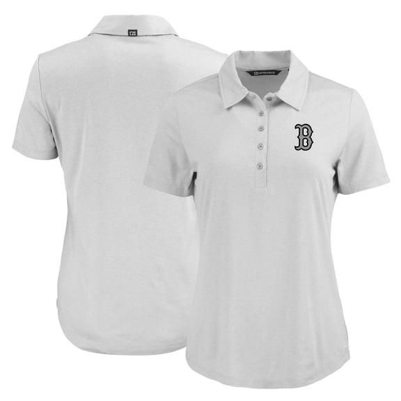 Women's Cutter & Buck Gray Boston Red Sox Coastline Epic Comfort Eco Recycled Polo