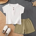 thumbnail image 2 of Baby Boy Sleepwear Set Tree T-Shirt Shorts 18-24 Months 2-3 Years 3-4 Years Breathable Lightweight Fabric Stretchy Band Summer Casual Easy Care (2-3 Years,Brown), 2 of 6