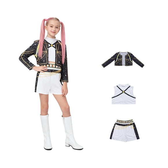 Disfraz de cazador de Halloween for niños grandes, Rumi, Mira, Zoey, cantantes, baile, escenario, juego de rol, trajes de cosplay for niños, 2026