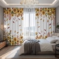 thumbnail image 2 of Fall Sunflower Blackout Curtains for Bedroom/Living Room, Pinch Pleated Black Out Curtains, Autumn Leaves Vintage Fruit Watercolor Room Darkening Window Drapes with Hooks 2 Panels, 59"x70", 2 of 8