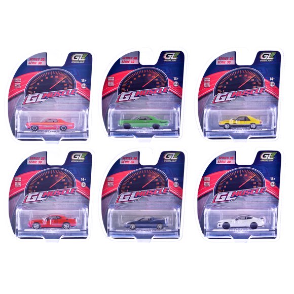"GreenLight Muscle" Series 30 Set of 6 pieces 1/64 Diecast Model Cars by Greenlight