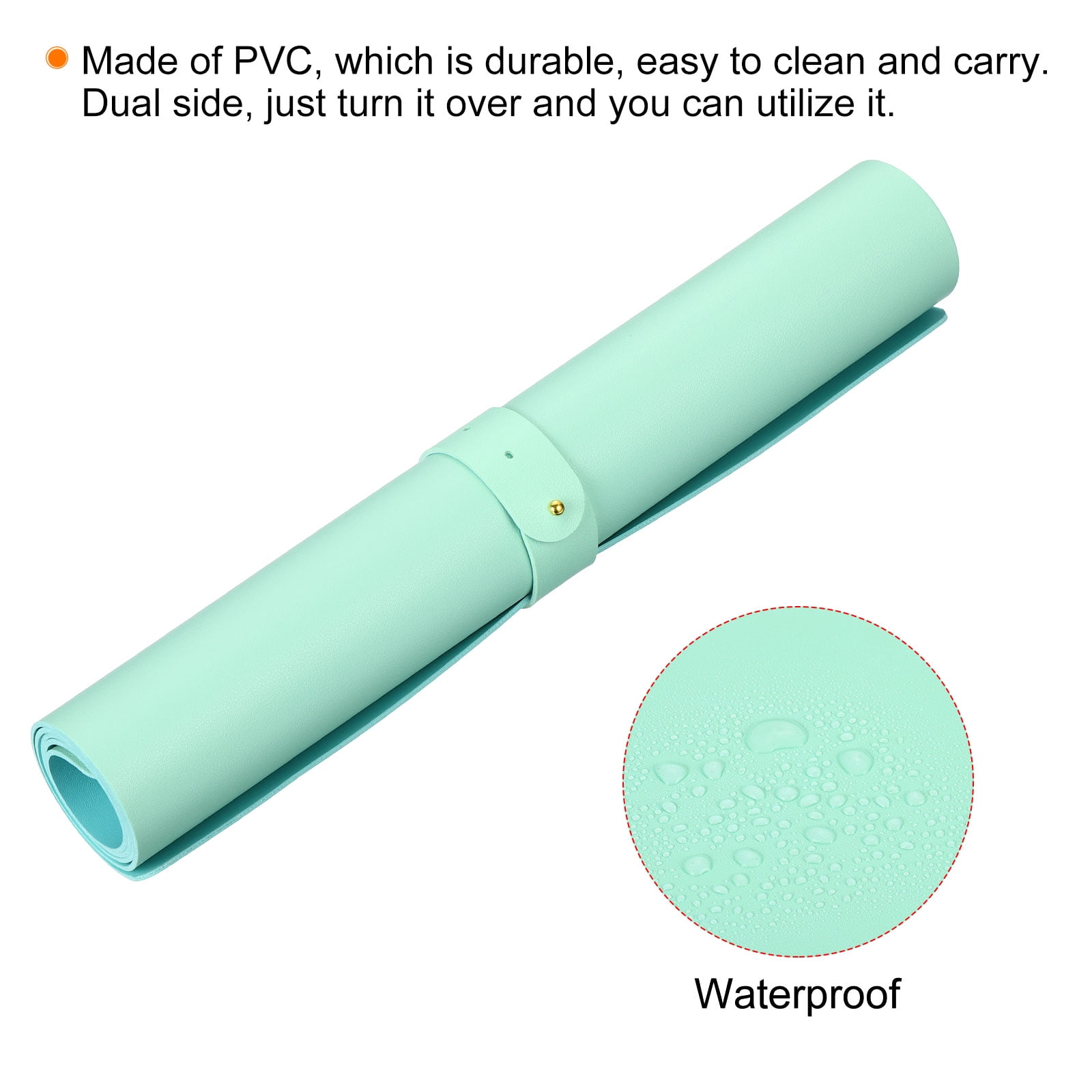 Uxcell 27.56"x13.78" Desk Mat Protector, PU Leather Dual Side Waterproof Mouse Pad Writing Mat for Office Home, Blue, Green