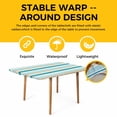 thumbnail image 4 of Teal Khaki Striped Table Cloths for 5 Foot Rectangle Tables, Farmhouse Stripes Modern Abstract Art Patio Waterproof Elastic Fitted Tablecloths, Washable Rectangular Table Cover for Camping, 4 of 8