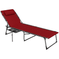 thumbnail image 1 of Outsunny Chaise Longue Pliante, Chaise de Bronzage Réglable à 5 Niveaux, Rouge, 1 of 10
