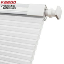 Keego No Drilling Cordless Cellular Shades Honeycomb Window Blinds Easy Installation Heat Insulating Noise Reducing Curtains Semi-Blackout White, 45.0"w x 66"h