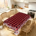 thumbnail image 2 of Lfeey Christmas Red Black Buffalo Plaid Tablecloth 36x55 Inch Rectangle, Waterproof Wipeable Table Cover for Dining Kitchen Home Party, 2 of 4