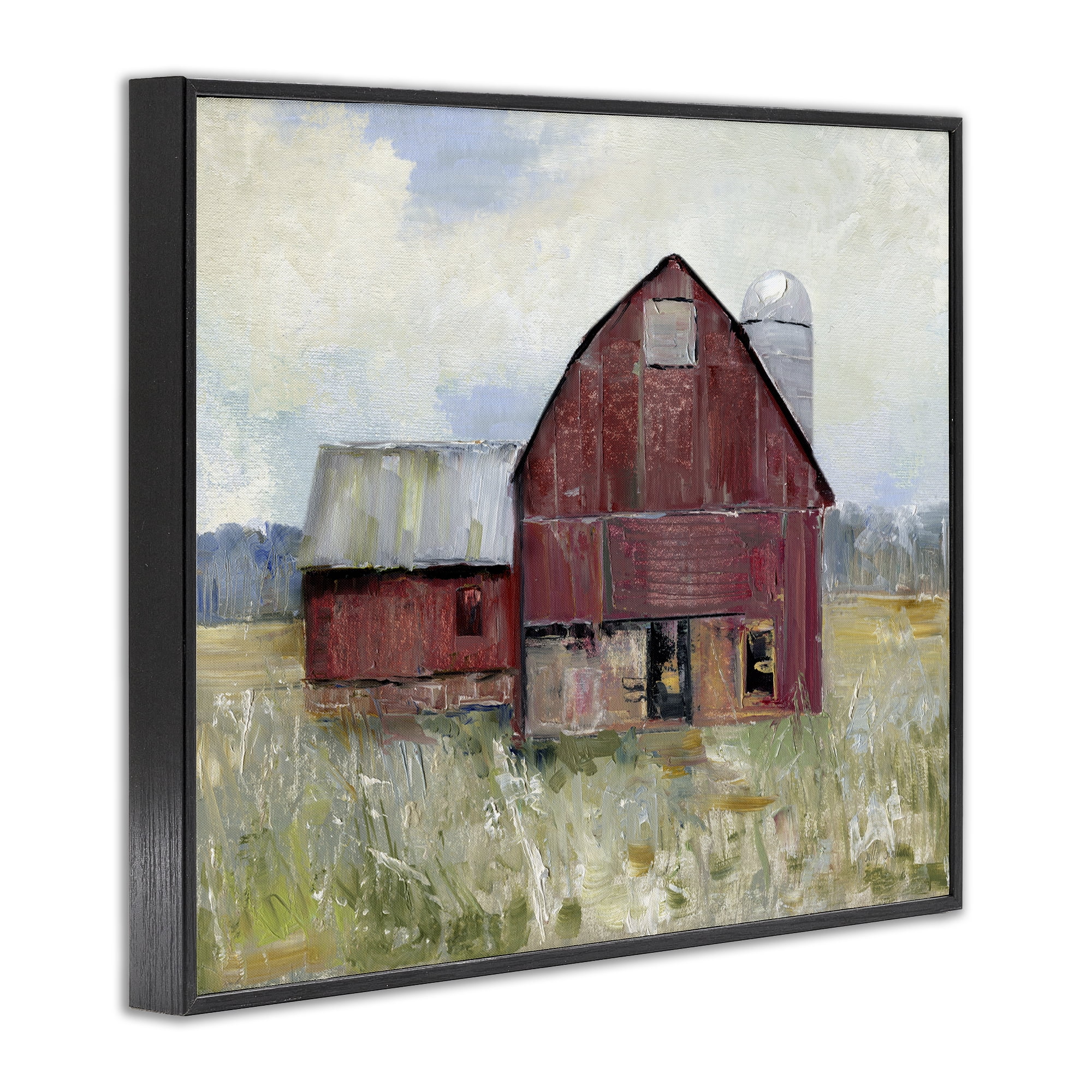 Stupell Industries Red Rugged Barn Black Framed Giclee Art, design by Sally Swatland