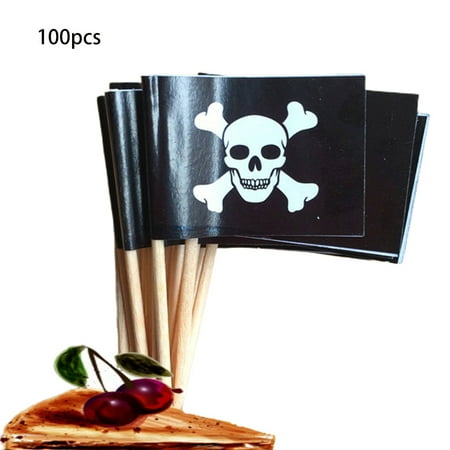 

Dasbsug Fine Plastic Pirate Toothpick Flags Handsize for Kids Halloween Toy