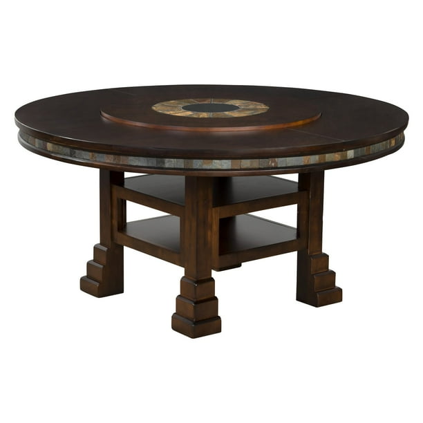Sunny Designs Santa Fe Adjustable Round Dining Table with Lazy Susan