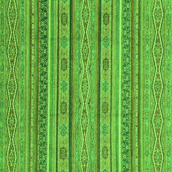 Ahgly Company Indoor Square Abstract Green Modern Area Rugs, 7' Square
