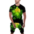 thumbnail image 1 of TSADFHJI Ensemble de Pyjama pour Hommes Hiver Automne Imprimé Col Rond Manches Courtes TG Jaune, 1 of 5