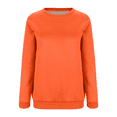 thumbnail image 3 of Fleece Lined Sweatshirts for Women Winter Warm Long Sleeve Pullover Casual Round Neck Thickened Solid Fall Tops, 3 of 8