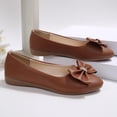 thumbnail image 4 of Daily Wear Comfortable Indoor Outdoor Casual Shoes for Women Shallow Cut Bowknot Rhinestone Plus Size Spring Summer Brown 9, 4 of 9