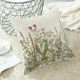 Sage Green Pillow Covers 18x18 Inch Set Of 2 Spring Wildflower Plant