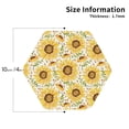thumbnail image 3 of Pofeuu Watercolor With Sunflowers Print Leather Coasters Set of 6, Round Cups Mugs Mat Pad for Home Kitchen Heat Resistant Drink Coasters,Hexagon, 3 of 7