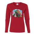 thumbnail image 2 of Wild Bobby Rainbow Painted Manatee Dean Russo Design Animal Lover Women Graphic Long Sleeve Tee, Red, XX-Large, 2 of 6