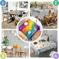 thumbnail image 4 of Colorful Tie Dye Wave Pattern Square Tablecloth,Waterproof Square Table Cover,Wipeable Spillproof Washable Table Cover for Home Kitchen Party Decor 60"x60"(152x152cm), 4 of 6