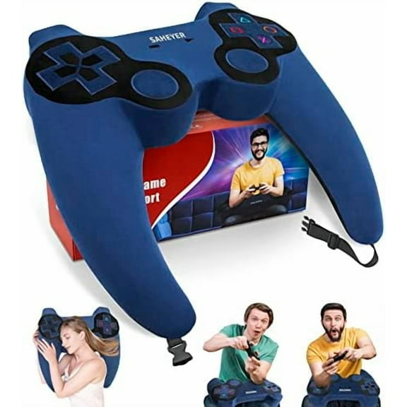Gaming Pillow for Reading, Extra Large Arm Rest Pillow for Adult, Memory Foam Bed Rest Pillow for Elbow Pain Relief -Teen Boyfriend Gamer/Sofa /Computer Chair/Play Station/Working, Blue