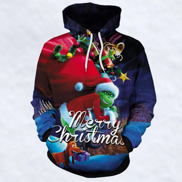 Ropa de otoño para hombre, sudaderas con capucha con gráficos de Anime, sudaderas con estampado de monstruo de Navidad en 3D, jersey para hombre, ropa informal estilo Hip Hop, Tops