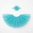 thumbnail image 2 of SHENGXINY Porch Goose Outfit, Fluffy Tulle Tutu with Small Floral Headband for Lawn Patio Yard Home Decorations Blue 23 in, 2 of 6