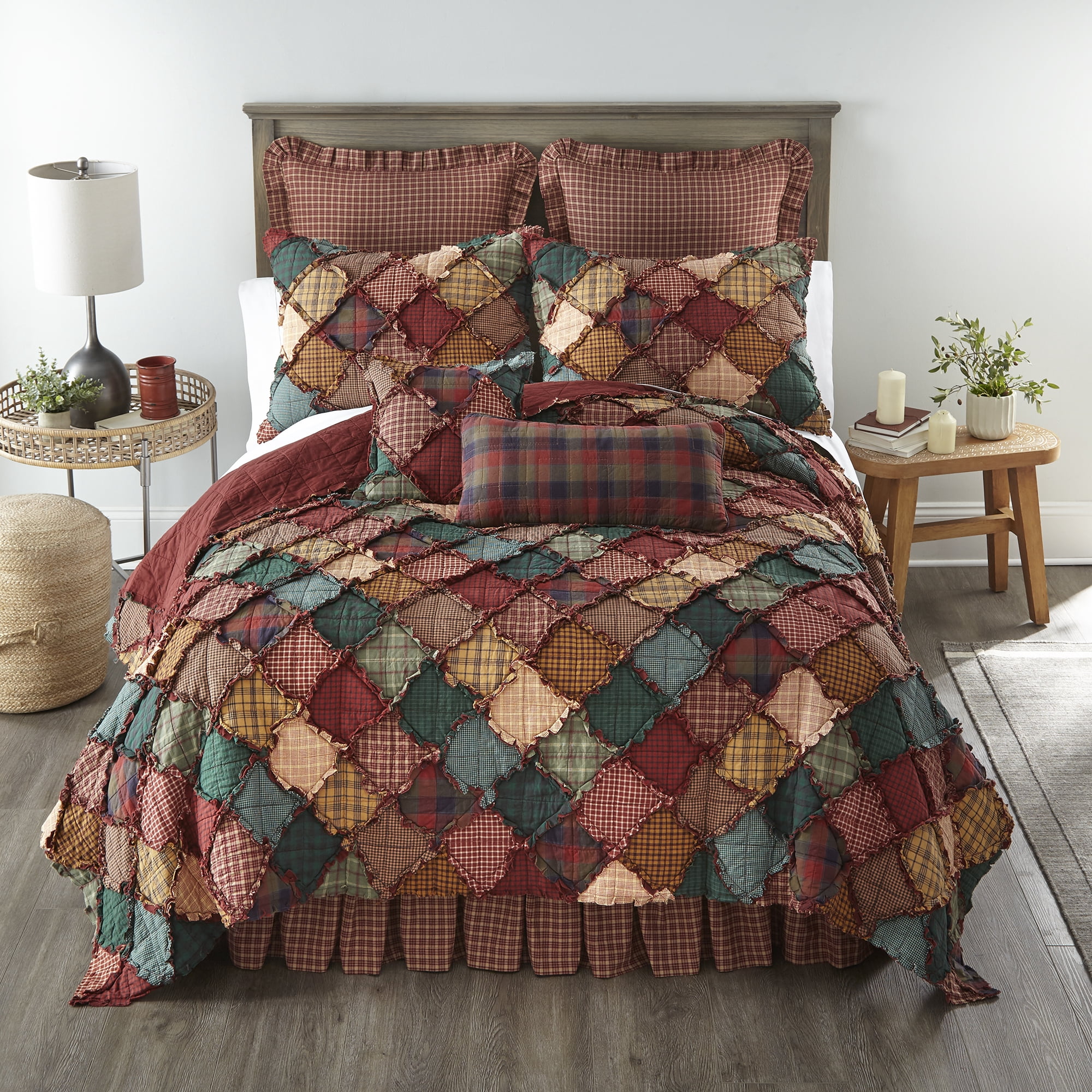 Donna Sharp Campfire King Ragged Pieced Cotton Lodge Quilt
