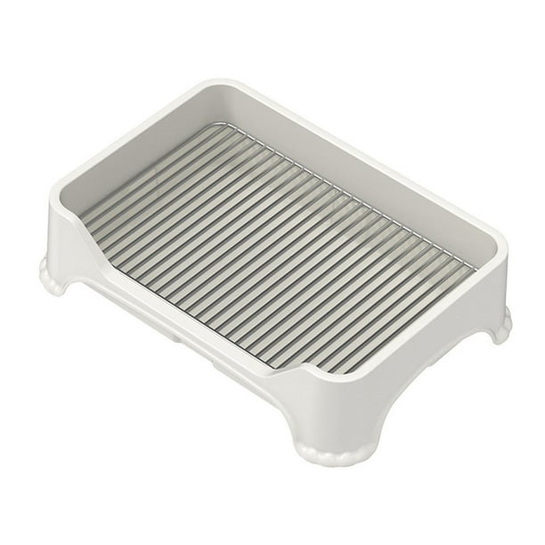 Bandeja para ir al baño para adiestramiento de cachorros, inodoro portátil para perros, inodoro para cachorros para perros pequeños y medianos Blanco B