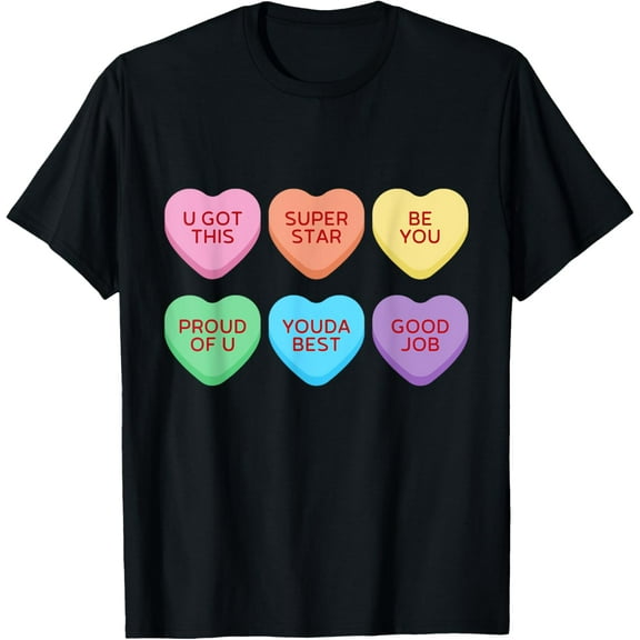 Valentines Day Candy Conversation Hearts For Teachers, Women T-Shirt tee