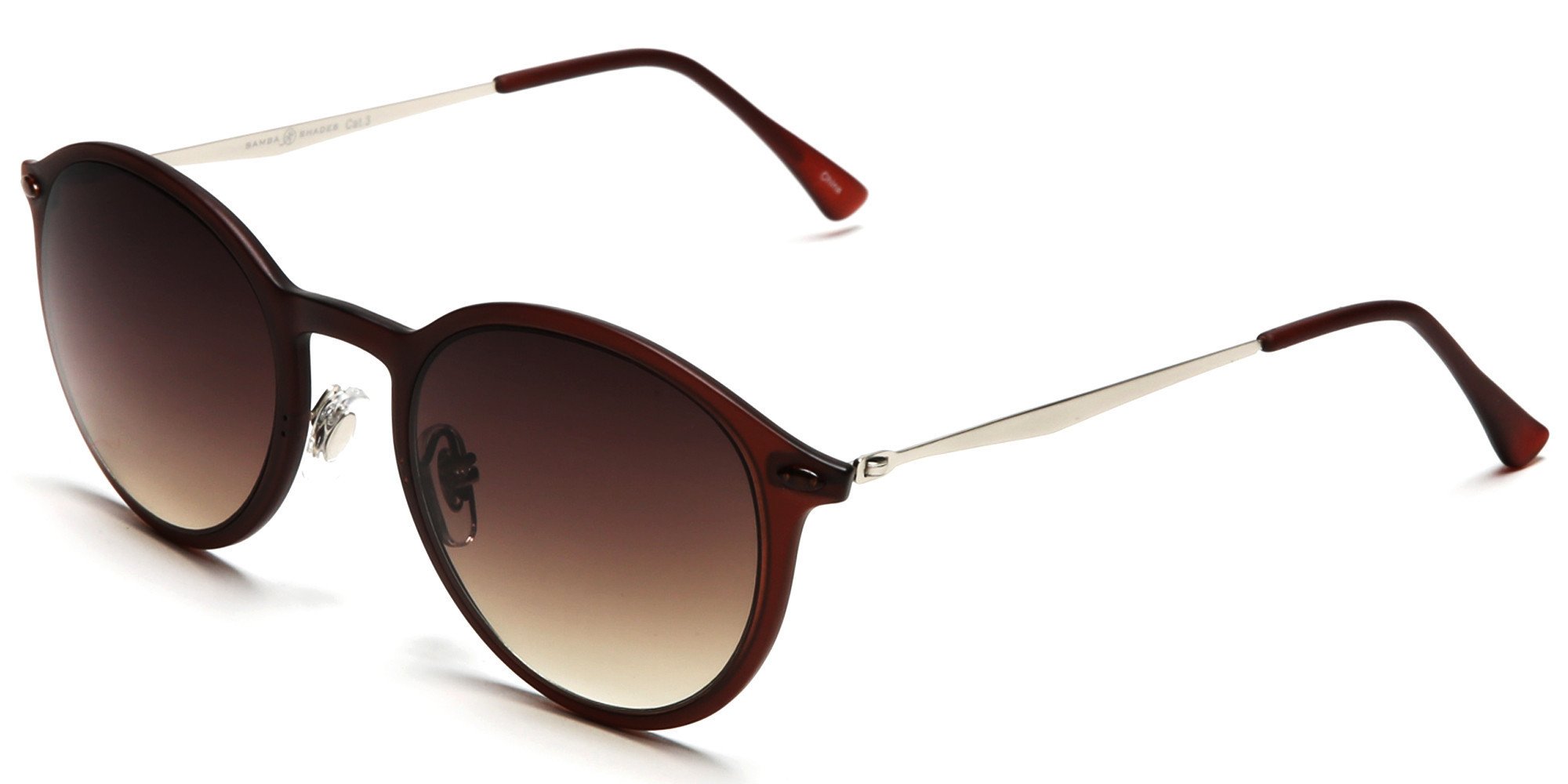 Round Liz-LA Designer Fashion Sunglasses TR90 Frame Red Brown - Red - image 1 of 4