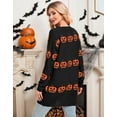 thumbnail image 4 of Halloween Day Cardigan Sweaters for Women V-Neck Open Front Cardigan Pumpkin Ghost Printed Mid-Length Cardigans Shermie, 4 of 6