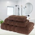 thumbnail image 2 of American Soft Linen Ensemble de 3 Pcs, 100 % Coton Turc Véritable, Serviettes de Luxe - Marron Chocolat, 2 of 3