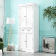 thumbnail image 4 of ChVans 72" Tall Kitchen Pantry with 4 Doors, Storage Cabinet with 1 Large Drawer 6 Hanging Shelves, Freestanding Cupboard for Dining Room Living Room, 4 of 7