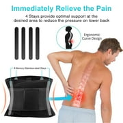 Womens Back Brace for Lower Pain Relief & Herniated Disc Sciatica,Back Support Belt for Lifting at Work Scoliosis,Black,XL