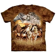 Orange 100% Cotton Find 15 Horses Realistic Graphic T-Shirt