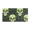 thumbnail image 2 of Haosy Green Skull and Leaves Bathroom Rugs Non Slip Absorbent Soft Plush Quick Dry Bath Mat, 39"x20", 2 of 8