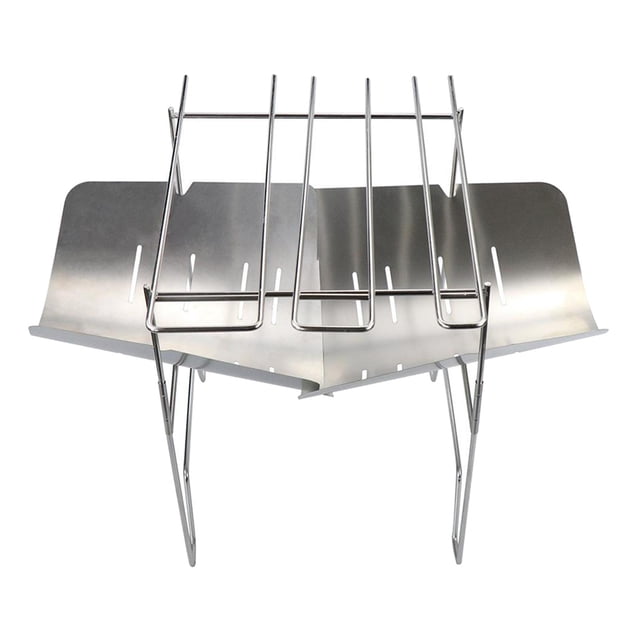 S SERENABLE Grille de Gril en Acier Inoxydable pour Feu 2 Pcs Poêle+bâton BBQ