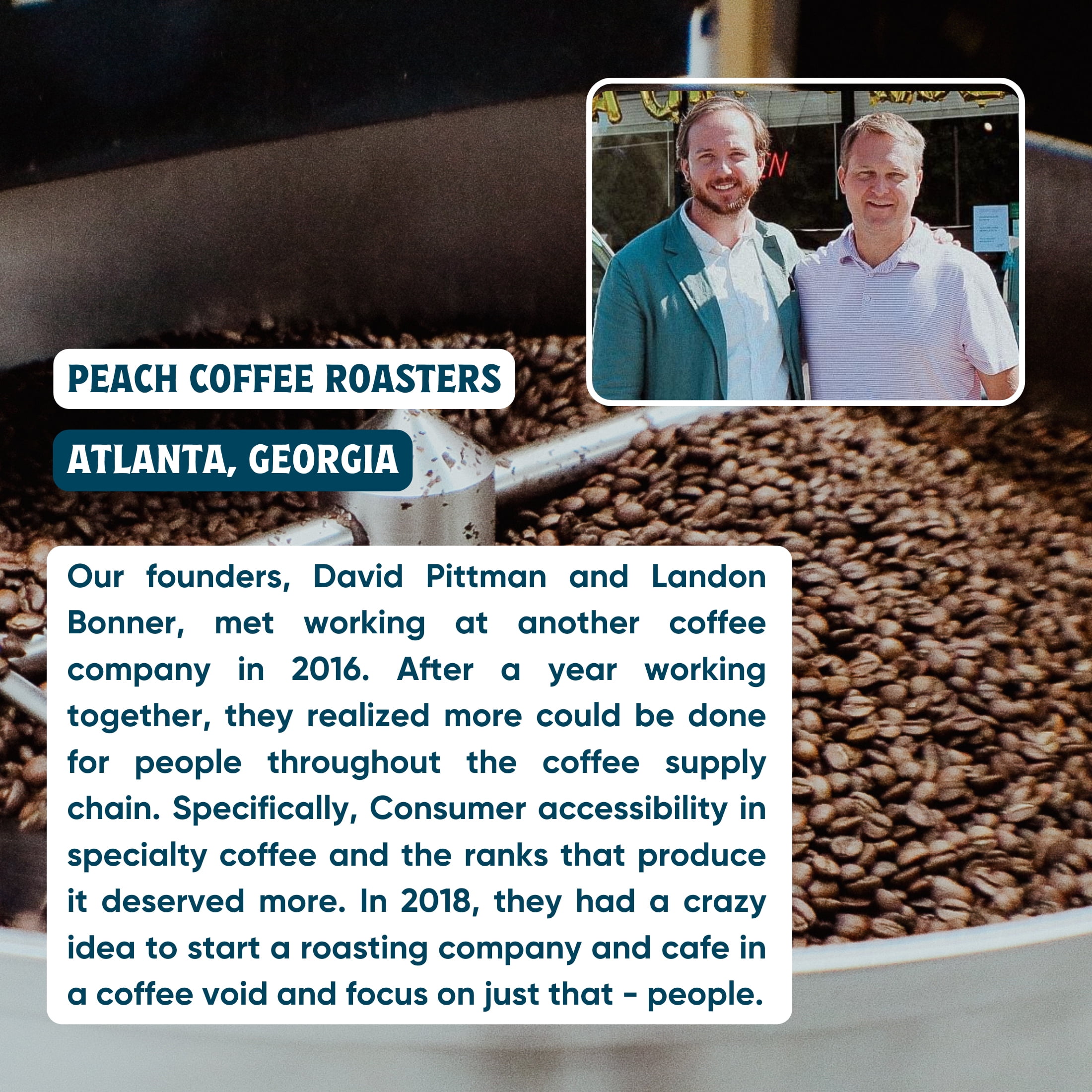 Local Peach Coffee Roasters, GA 400 Blend, Medium Roast, Whole Bean Coffee, 8oz
