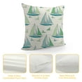 thumbnail image 4 of Wuche  Nautical Throw Pillow Cushion Cover, Sailing Boats on The Ocean Surfing Coastal Theme Marine Life Colorful Maritime, Decorative Square Accent Pillow Case,Teal Green, 4 of 5