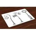 thumbnail image 1 of Ambesonne Hand Drawn Place Mats Set of 4, Street Clocks Urban, Standard Size, Charcoal Grey White, 1 of 4