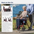 thumbnail image 5 of Silla de ruedas de transporte plegable y andador Drive Medical 795BU Duet, color burdeos, 5 of 5