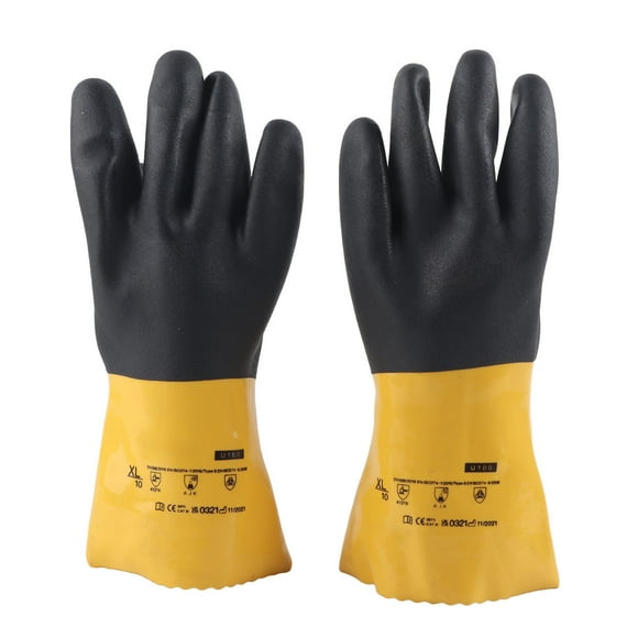 Reusable Heavy Duty Gloves,PVC Coated Safety Work PVC Coated Safety Work Gloves Oil Resistant Gloves Next-Gen Design
