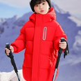 thumbnail image 2 of DJDLJWCJ Boys Winter Jacket Thicken Puffer Long Length Parka Quilted Jacket with Hood Red Size 12, 2 of 5