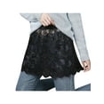 thumbnail image 4 of aturustex Summer Women's Basic Solid Lace Skirt Mini Underskirt Lace Stitching Cutout Elastic Waist Short Skirt for Ladies, 4 of 9