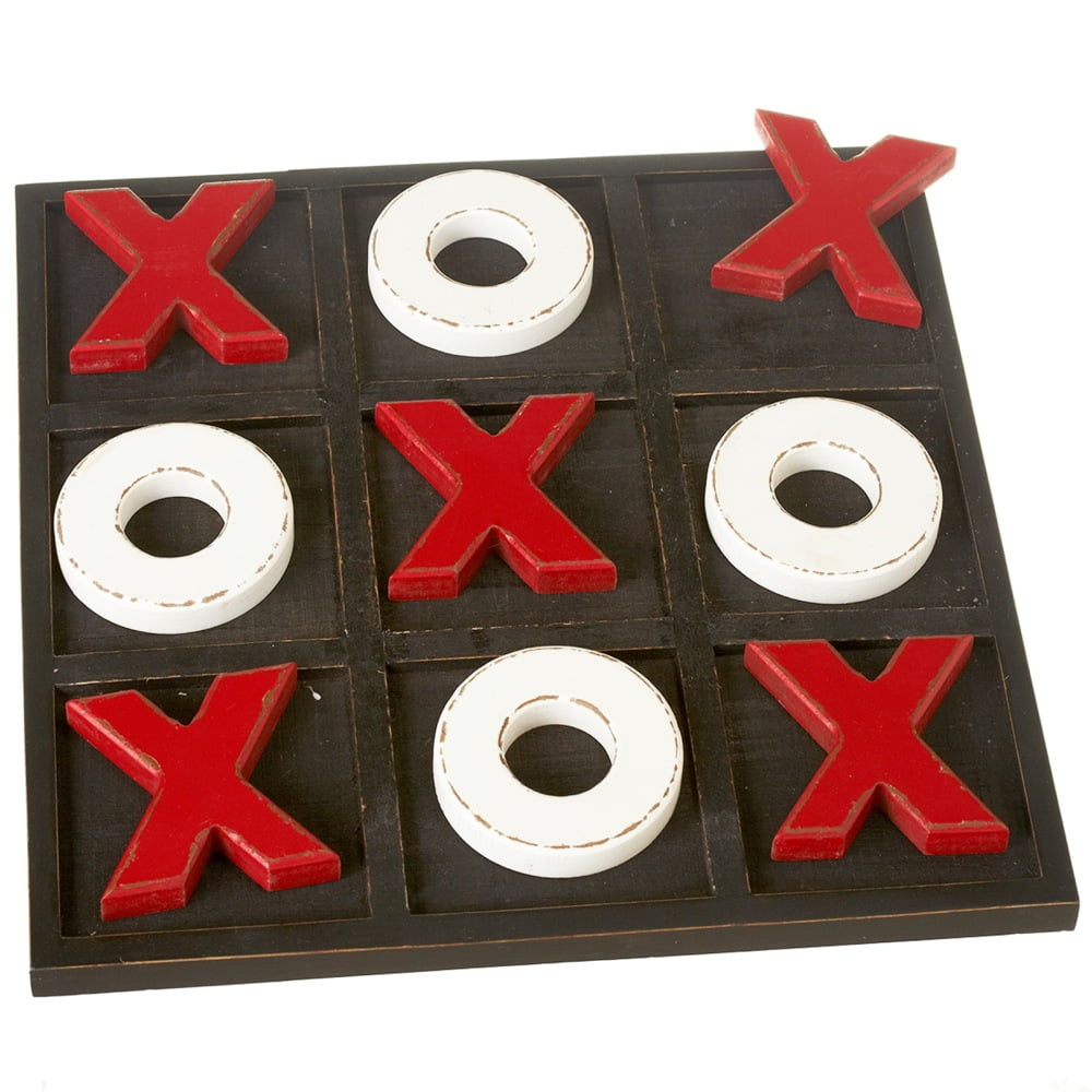 Set of 2 Red and White Tic Tac Toe Board Games 13.75" - Walmart.com