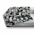 thumbnail image 3 of Urban Graffiti Soft Flannel Fleece Throw Blanket, Anthropomorphised Graffiti Spray Can Sport Characters and Skull, Cozy Plush for Indoor and Outdoor Use, 60" x 80", Black and White, by Ambesonne, 3 of 6