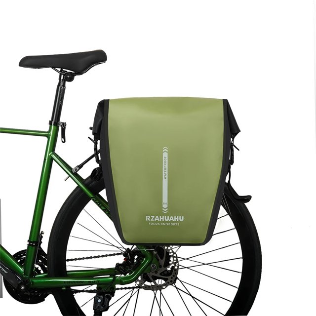 Graflsoa Waterproof Rear Rack Bag for Mountain Bikes, Durable 500D PVC Mesh, 18L Capacity, Ideal for Long-Distance Cycling, Available in Multiple Colors Including Green