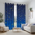 thumbnail image 2 of Aofoto Navy Blue Blackout Curtains for Kids Bedroom Layer Star Cutout Ombre Grommet Curtains,2 Panels, 52x84 inches, 2 of 5