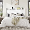 thumbnail image 2 of Allewie Queen Size Upholstered Bed Frame with Velvet Charging Station & Storage Headboard, White, 2 of 7