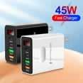 thumbnail image 6 of TNOBHG Multi-port Wall Charger Phone Charging Adapter Type-c Usb 4 Ports Fast Charging 45w Power Output with Digital Display Us Plug Charger 45w Power Output, 6 of 8