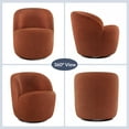 thumbnail image 5 of BELLEZE Swivel Barrel Chair, Velvet Modern Round Swivel Accent Chair, 360° Upholstered Swivel Single Sofa Armchair, Comfy Swivel Accent Chair for Living Room Bedroom - Slate (Brick), 5 of 7