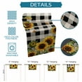 thumbnail image 7 of Hokiten Table Runners 48 Inches Long Dress Scarves, Sunflower Checkered Farmhouse Kitchen/Dining Table Runner, Short Coffee Tablerunners, Black Buffalo Plaid Pastoral Flowers 13x48 Inch, 7 of 7